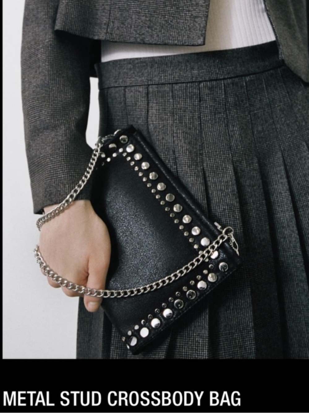 Zara metal stud crossbody bag